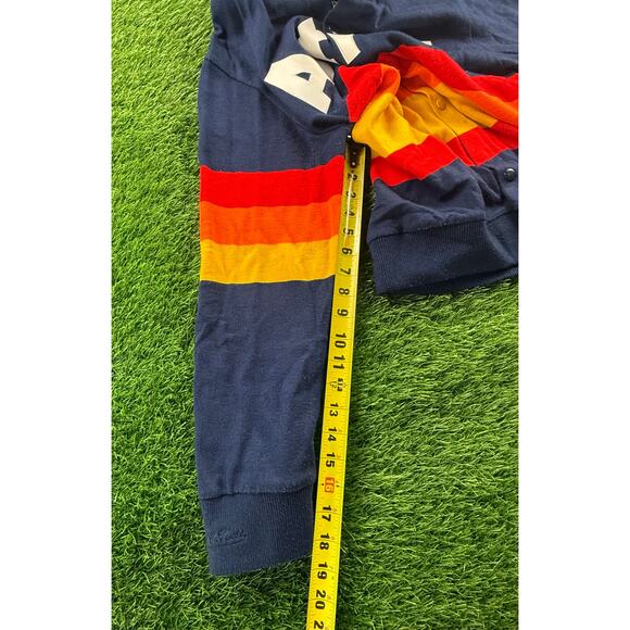 Mitchell & Ness Houston Astros Cooperstown Rainbow Sweater Sz 36 S Navy MLB Mens - Picture 11 of 12